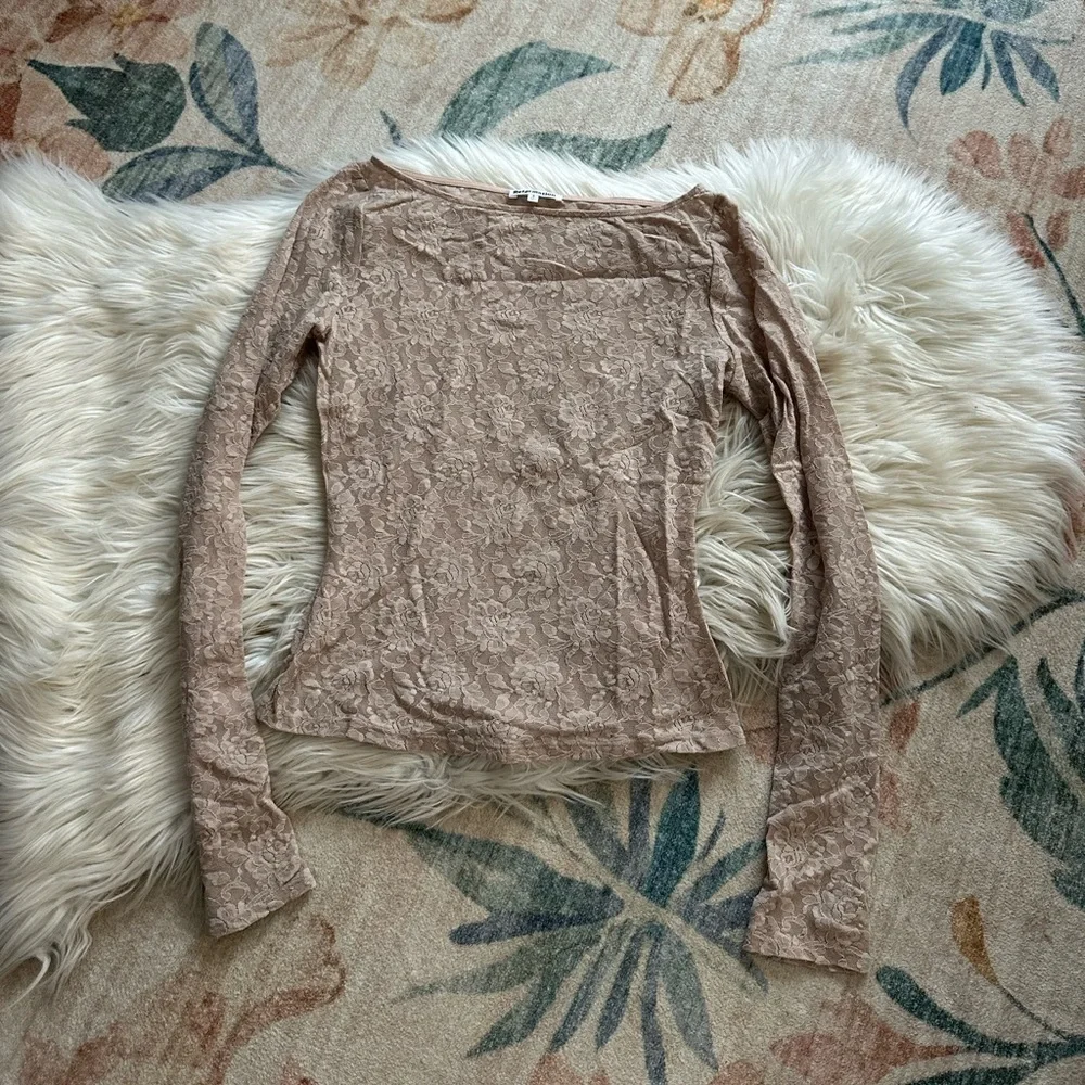 REFORMATION Adriano Lace Knit Top In Chai